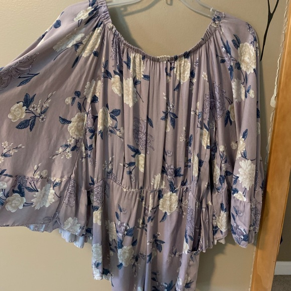 American Eagle Don’t Ask Why Purple Floral Romper-One Size - Picture 6 of 7